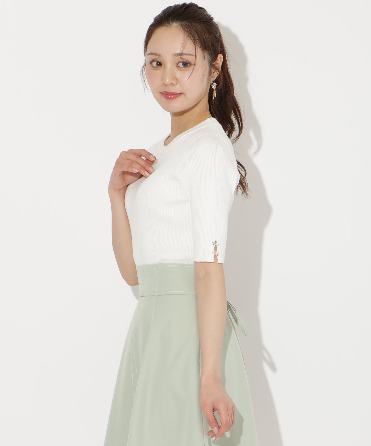 WILLSELECTION「袖口リボンリブニット」|ニット・セーター|