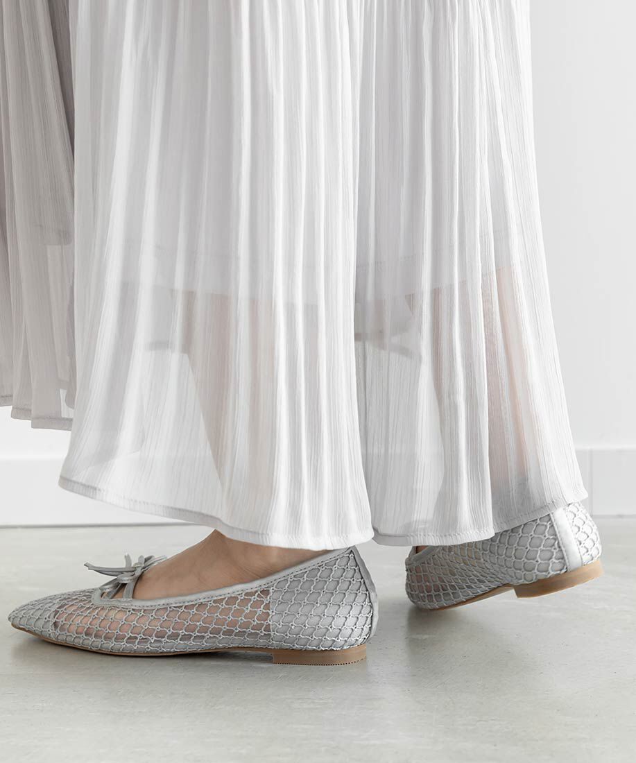  「ダブルリボンメッシュフラットパンプス」|パンプス|