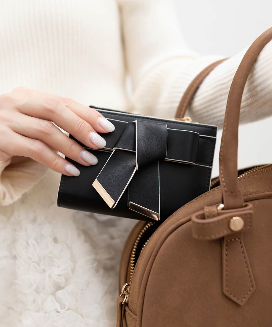  「リボンベルトミニウォレット」|財布|ブラック