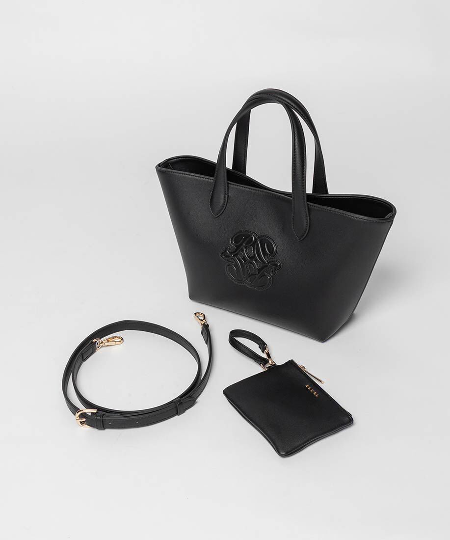  「2WAY ポーチ付きモノグラムエンボストートバッグ」|トートバッグ|