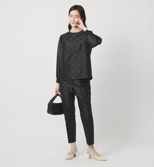 UNITED ARROWS「リボン カットジャガード パンツ」|スラックス|