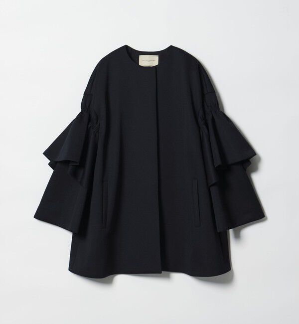 UNITED ARROWS「SPONGY フレアスリーブ コート」|ノーカラーコート|