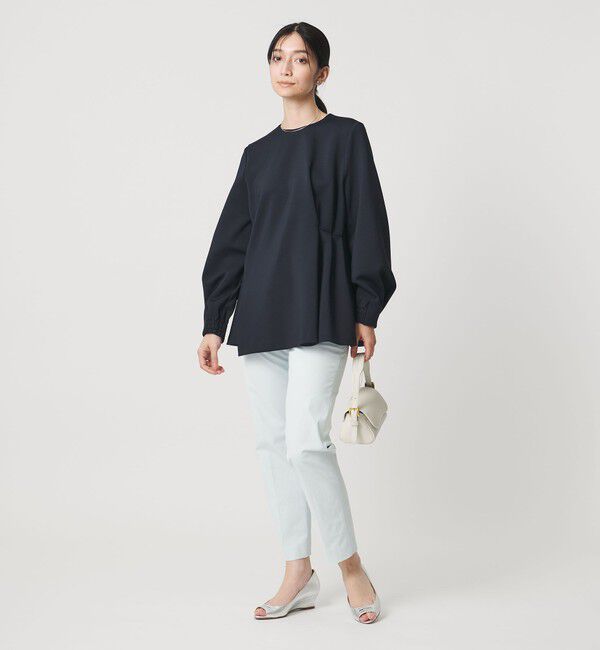 UNITED ARROWS「SPONGY クルーネック ギャザー ブラウス」|シャツ・ブラウス|