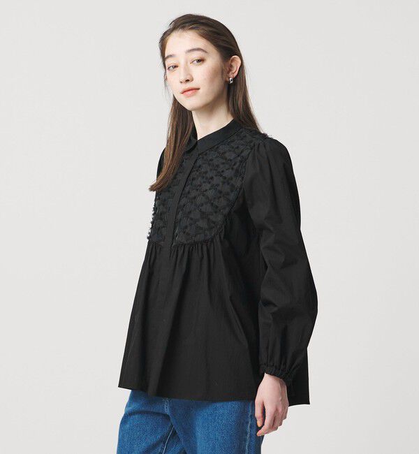 UNITED ARROWS「コンビ ギャザー ブラウス」|シャツ・ブラウス|