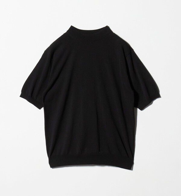 UNITED ARROWS「ショートスリーブ モックネック ニット UA COZY ウォッシャブル 抗菌防臭」|ニット・セーター|