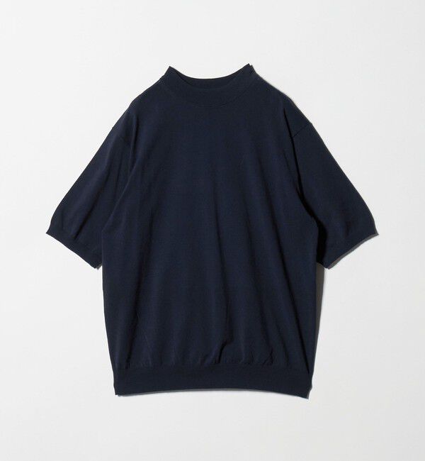 UNITED ARROWS「ショートスリーブ モックネック ニット UA COZY ウォッシャブル 抗菌防臭」|ニット・セーター|