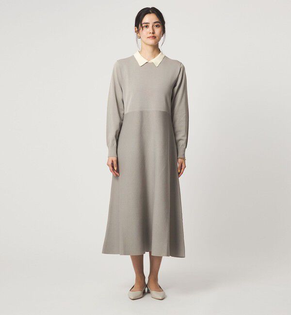 UNITED ARROWS green label relaxing「ハイショク エリツキ ニット ワンピース」|ワンピース|