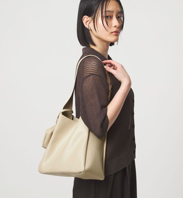 UNITED ARROWS green label relaxing「ワンハンドル チャームバッグ」|ショルダー・メッセンジャー|OFF WHITE