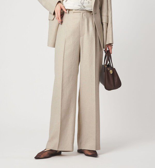 UNITED ARROWS green label relaxing「［size SHORT/TALLあり］リネンライク ストレート パンツ」|スラックス|