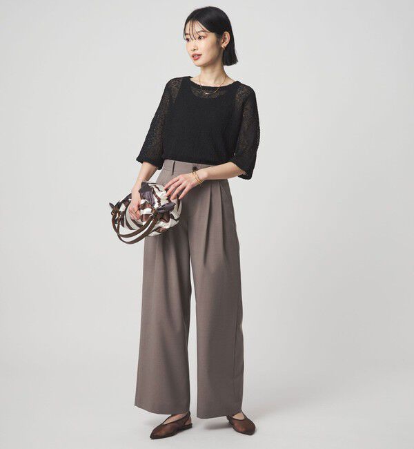 UNITED ARROWS green label relaxing「ノットヤーン ショートスリーブ プルオーバー ウォッシャブル」|ニット・セーター|