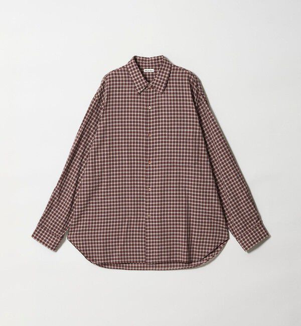 STEVEN ALAN「＜Steven Alan＞ オーガニックコットン ドビー チェック レギュラーカラー シャツ LOOSE」|シャツ・ブラウス|DK.BROWN
