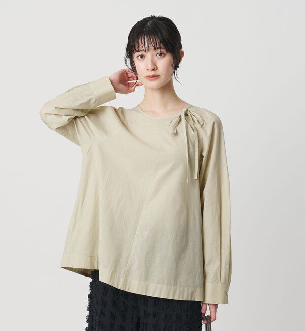 BEAUTY&YOUTH UNITED ARROWS「リボンタイ ノーカラーブラウス」|シャツ・ブラウス|