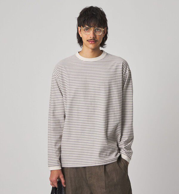 STEVEN ALAN「＜Steven Alan＞ オーガニックコットン アソート ボーダー ロングスリーブ Tシャツ BOLD」|Tシャツ・カットソー|