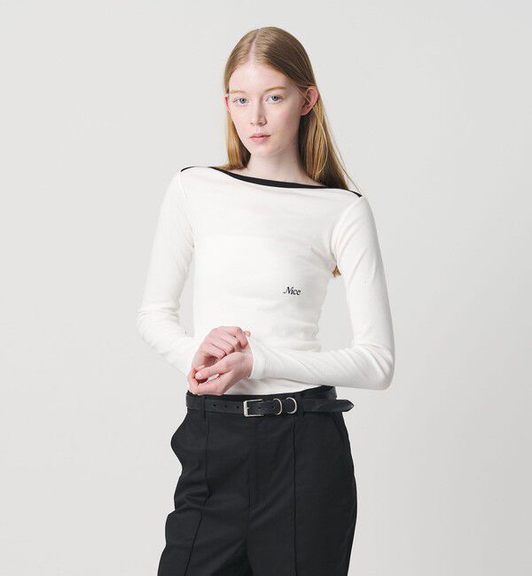 NICE WEATHER「＜NICE WEATHER＞ロゴ フィット ロングスリーブ Tシャツ」|Tシャツ・カットソー|WHITE