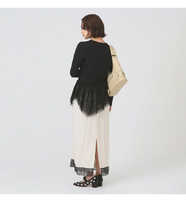 Ray BEAMS 「チュール キリカエ アシンメトリー ヘム Tシャツ」|Tシャツ・カットソー|