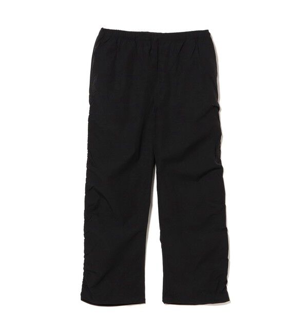 BEAMS「パッカリング イージーパンツ【ワイドストレートフィット】」|チノ|BLACK