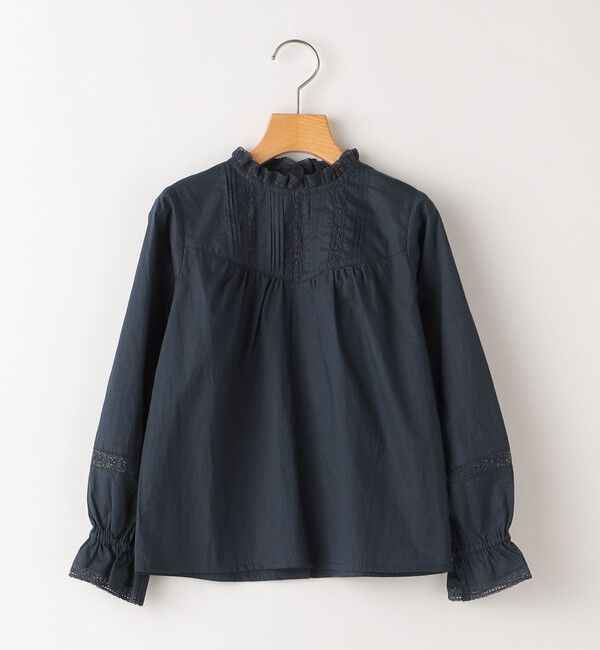 SHIPS KIDS「SHIPS KIDS:100～130cm / レース ピンタック 長袖 ブラウス」|シャツ・ブラウス|