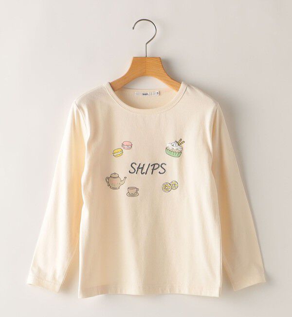 SHIPS KIDS「SHIPS KIDS:140～150cm / アフタヌーンティー モチーフ 長袖 TEE」|Tシャツ・カットソー|