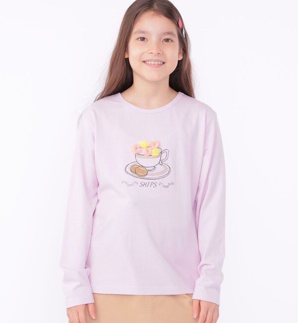 SHIPS KIDS「SHIPS KIDS:140～150cm / アフタヌーンティー モチーフ 長袖 TEE」|Tシャツ・カットソー|