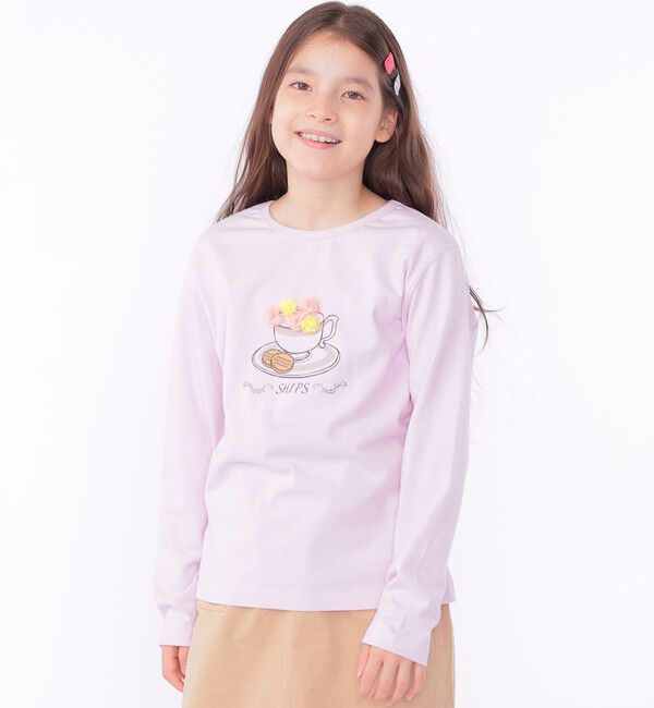 SHIPS KIDS「SHIPS KIDS:140～150cm / アフタヌーンティー モチーフ 長袖 TEE」|Tシャツ・カットソー|