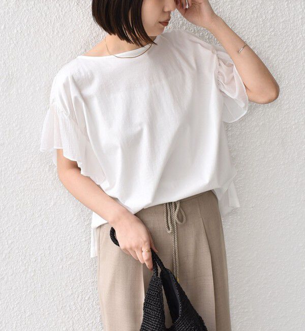 SHIPS Colors 「《予約》【WEB限定】SHIPS Colors:〈手洗い可能〉シルケット 天竺 オーバー トップス◆」|Tシャツ・カットソー|