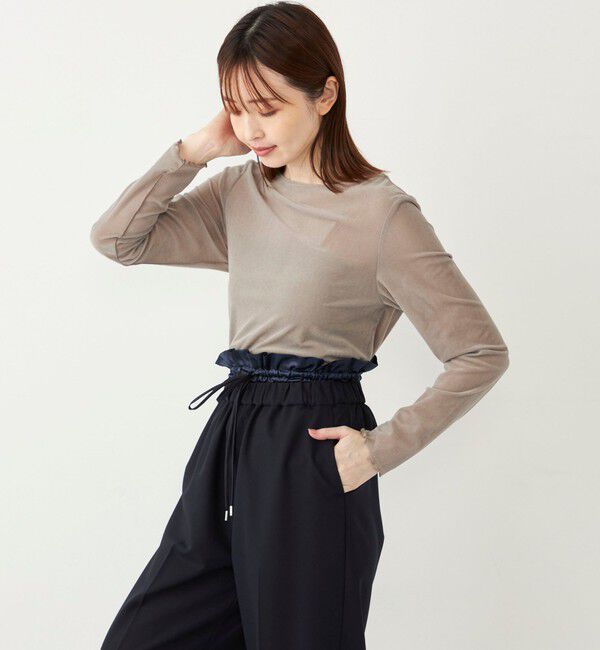 SHIPS Colors 「SHIPS Colors:〈手洗い可能〉メッシュ ポリエステルベロア クルーネック トップス◇」|Tシャツ・カットソー|