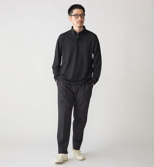 SHIPS「【WEB限定】SHIPS: 吸水速乾・UVケア Drymix（R）ワンポイントロゴ ボタンダウン 長袖ポロシャツ」|ポロシャツ|