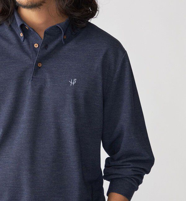 SHIPS「【WEB限定】SHIPS: 吸水速乾・UVケア Drymix（R）ワンポイントロゴ ボタンダウン 長袖ポロシャツ」|ポロシャツ|