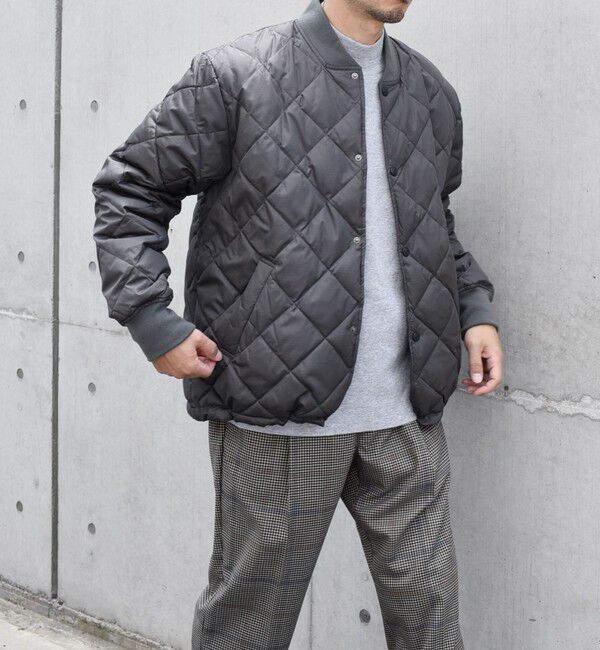 SHIPS any「【SHIPS any別注】TAION: 〈手洗い可能〉ダイヤキルト スピンドル ダウン ブルゾン◇」|ブルゾン・スタジャン|ダークグレー