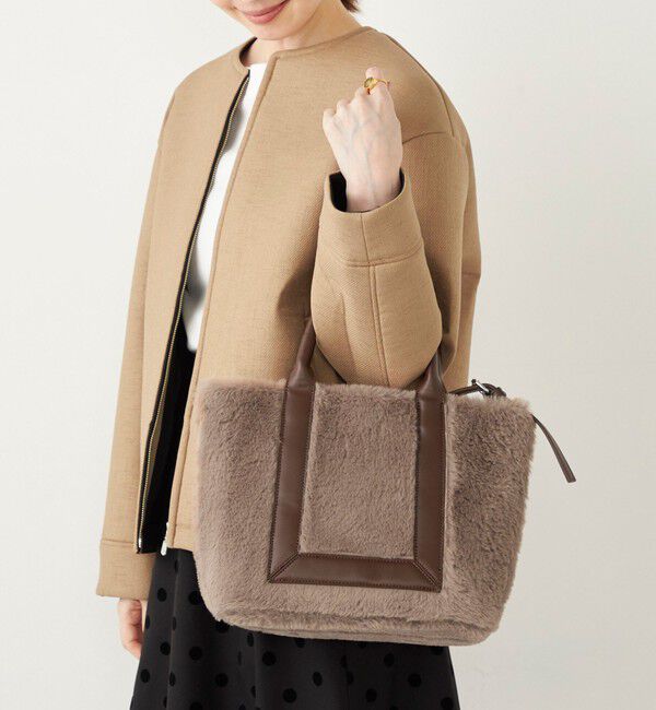 SHIPS Colors 「SHIPS Colors:フェイクファー 配色 トート バッグ◇」|トートバッグ|