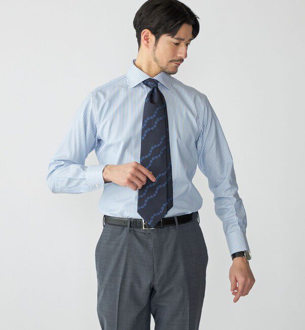 SHIPS「SHIPS:〈FUNCTION〉イージーアイロン  ロンドンストライプ ワイドカラー シャツ」|シャツ・ブラウス|