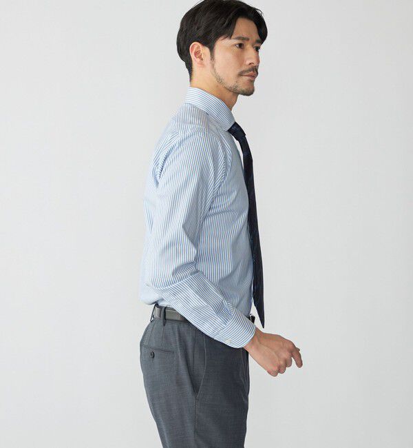 SHIPS「SHIPS:〈FUNCTION〉イージーアイロン  ロンドンストライプ ワイドカラー シャツ」|シャツ・ブラウス|