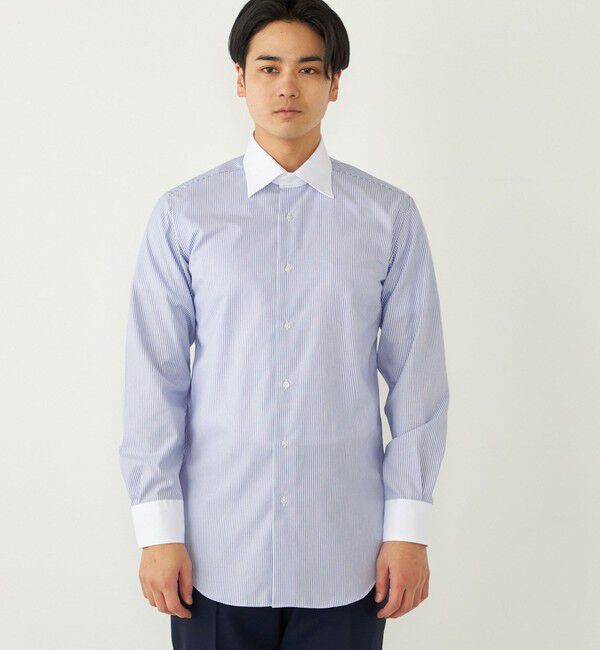 SHIPS Colors 「SHIPS Colors:イージーケア クレリック ストライプ ワイドカラー シャツ◇」|シャツ・ブラウス|