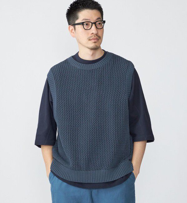 SHIPS「SHIPS:〈手洗い可能〉メッシュ ニット ベスト」|ベスト・ジレ|