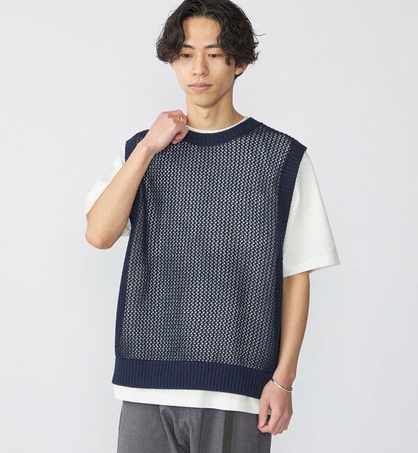 SHIPS「SHIPS:〈手洗い可能〉メッシュ ニット ベスト」|ベスト・ジレ|