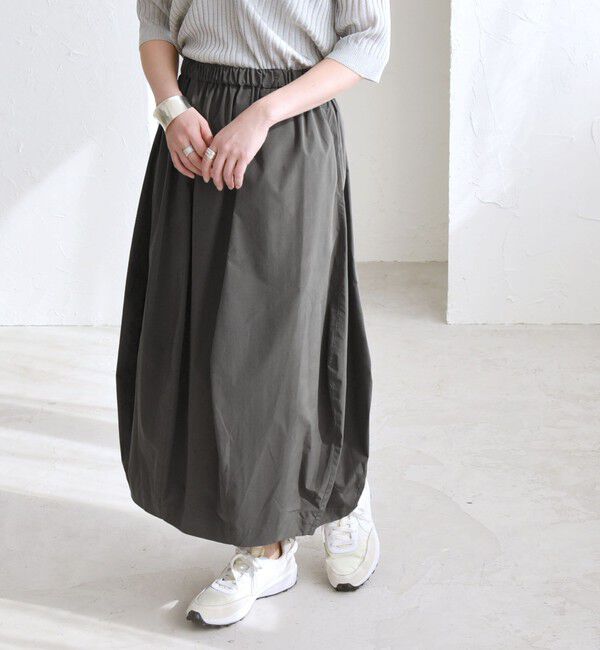 quaranciel「quaranciel:〈洗濯機可能〉タイプライターライク コクーン スカート」|スカート|チャコールグレー