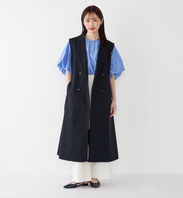 SHIPS Colors 「SHIPS Colors:〈手洗い可能〉トレンチ 2WAY ジレ ワンピース」|ジャンパースカート|ネイビー