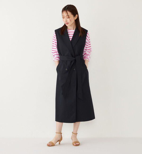 SHIPS Colors 「SHIPS Colors:〈手洗い可能〉トレンチ 2WAY ジレ ワンピース」|ジャンパースカート|