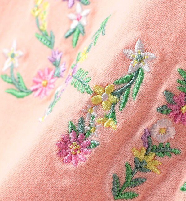 SHIPS KIDS「SHIPS KIDS:140～150cm / ガーリー 刺繍 ロゴ Tシャツ」|Tシャツ・カットソー|