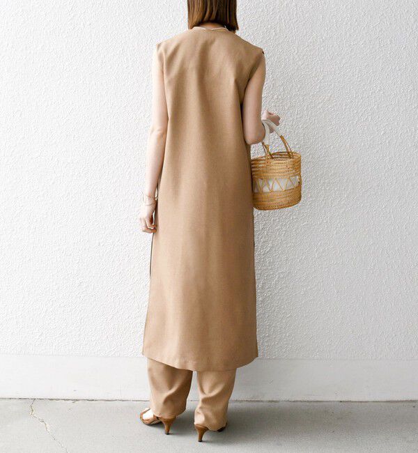 SHIPS any「SHIPS any:〈洗濯機可能〉リネンライク ジレ ワンピース &times; イージー パンツ セットアップ」|その他|