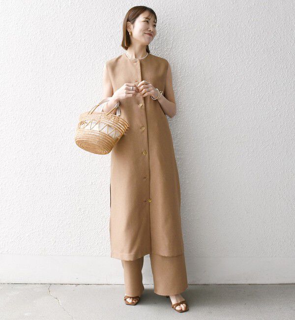SHIPS any「SHIPS any:〈洗濯機可能〉リネンライク ジレ ワンピース &times; イージー パンツ セットアップ」|その他|