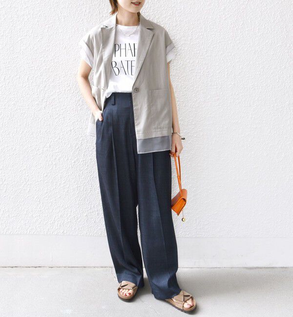 SHIPS for women「【WEB限定】〈手洗い可能〉シアー コンビ テーラード ベスト」|ベスト・ジレ|