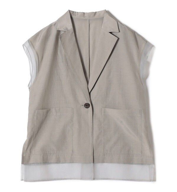 SHIPS for women「【WEB限定】〈手洗い可能〉シアー コンビ テーラード ベスト」|ベスト・ジレ|