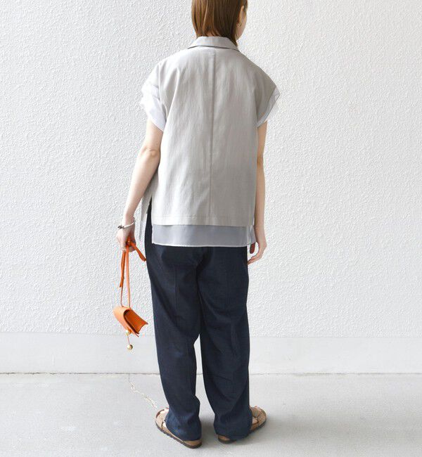 SHIPS for women「【WEB限定】〈手洗い可能〉シアー コンビ テーラード ベスト」|ベスト・ジレ|