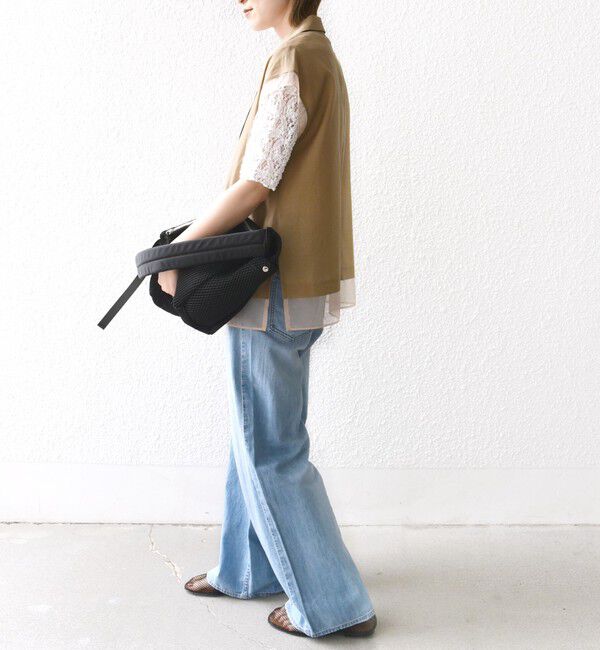 SHIPS for women「【WEB限定】〈手洗い可能〉シアー コンビ テーラード ベスト」|ベスト・ジレ|