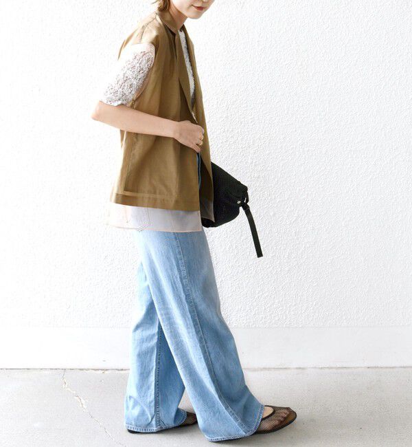 SHIPS for women「【WEB限定】〈手洗い可能〉シアー コンビ テーラード ベスト」|ベスト・ジレ|