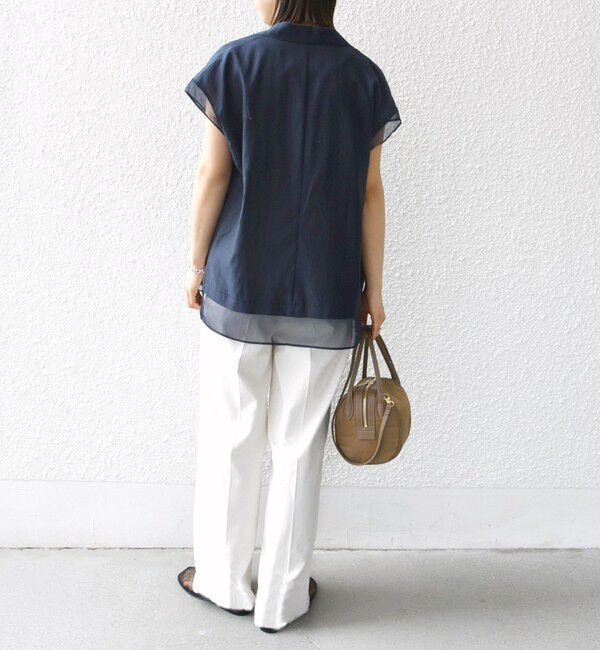 SHIPS for women「【WEB限定】〈手洗い可能〉シアー コンビ テーラード ベスト」|ベスト・ジレ|