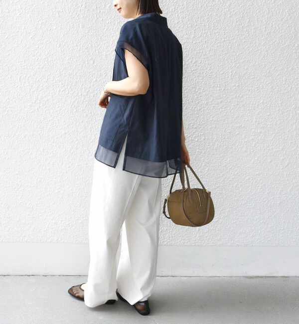 SHIPS for women「【WEB限定】〈手洗い可能〉シアー コンビ テーラード ベスト」|ベスト・ジレ|