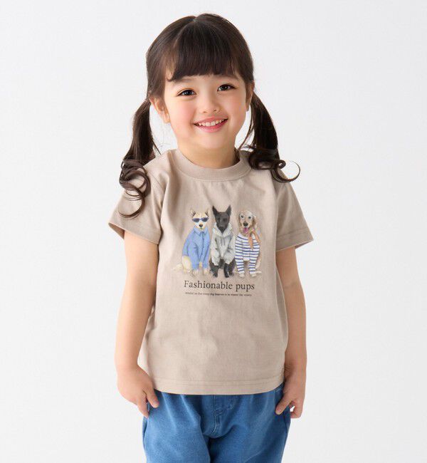 SHIPS Colors 「さかがみ家&times;SHIPS KIDS:80～130cm / コラボ プリント Tシャツ◇」|Tシャツ・カットソー|ベージュ