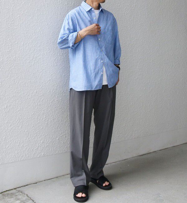 SHIPS any「SHIPS any: コットン/リネン ストライプ 7分袖 レギュラー シャツ◇◇」|シャツ・ブラウス|